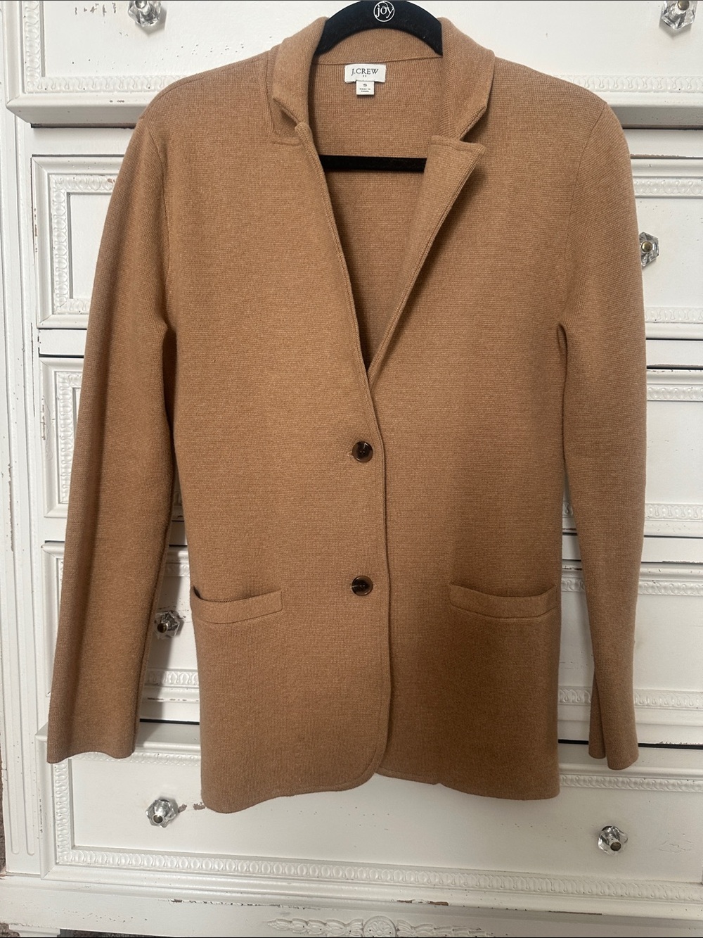 J. Crew Camel Single-Breasted Wool-Blend Blazer